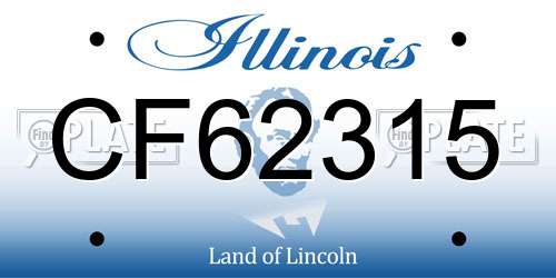 CF62315 Illinois License Plate