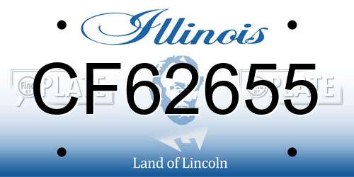 CF62655 Illinois License Plate