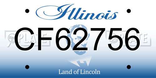 CF62756 Illinois License Plate