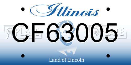 CF63005 Illinois License Plate