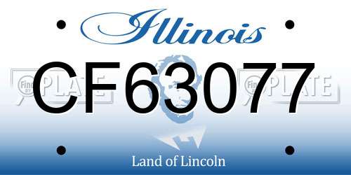 CF63077 Illinois License Plate