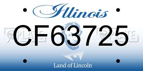 CF63725 Illinois License Plate