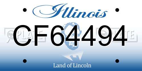CF64494 Illinois License Plate