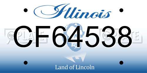 CF64538 Illinois License Plate