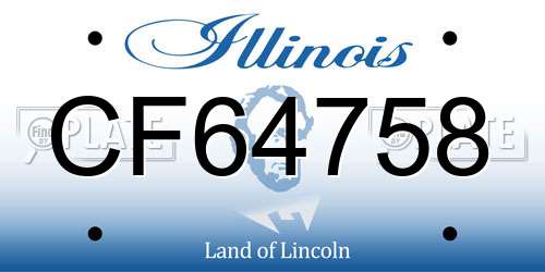 CF64758 Illinois License Plate