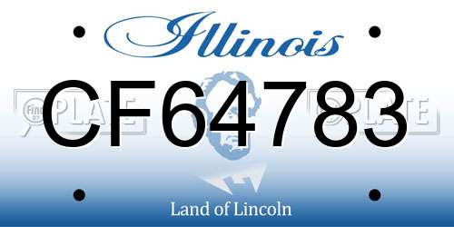 CF64783 Illinois License Plate