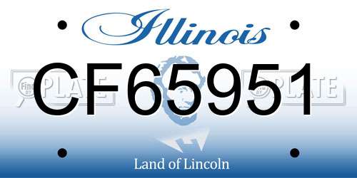 CF65951 Illinois License Plate