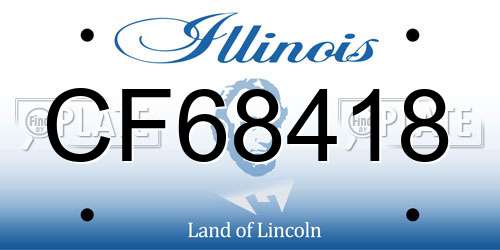 CF68418 Illinois License Plate