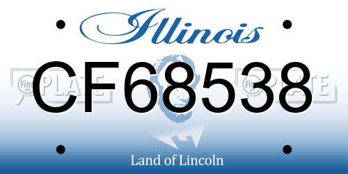 CF68538 Illinois License Plate
