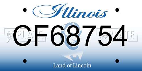 CF68754 Illinois License Plate