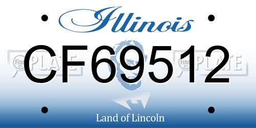 CF69512 Illinois License Plate