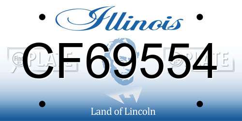CF69554 Illinois License Plate