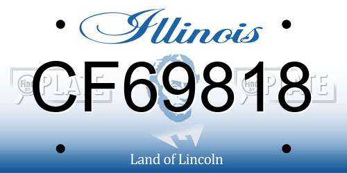 CF69818 Illinois License Plate