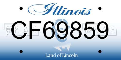 CF69859 Illinois License Plate