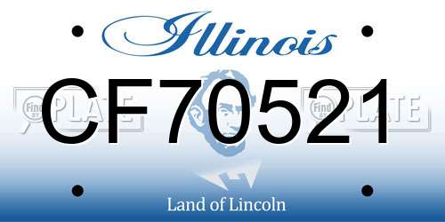 CF70521 Illinois License Plate