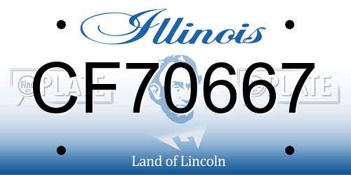 CF70667 Illinois License Plate