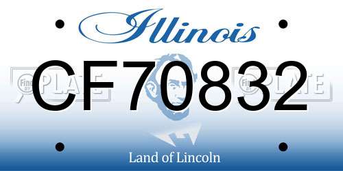 CF70832 Illinois License Plate