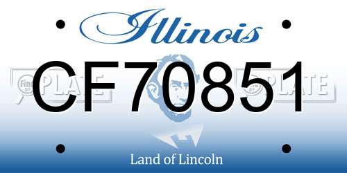 CF70851 Illinois License Plate
