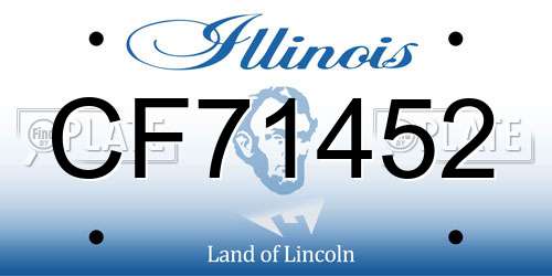CF71452 Illinois License Plate
