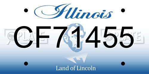 CF71455 Illinois License Plate