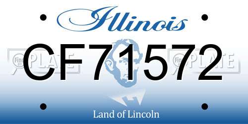 CF71572 Illinois License Plate
