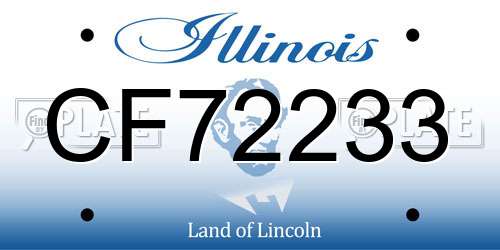 CF72233 Illinois License Plate