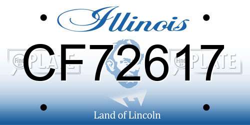 CF72617 Illinois License Plate