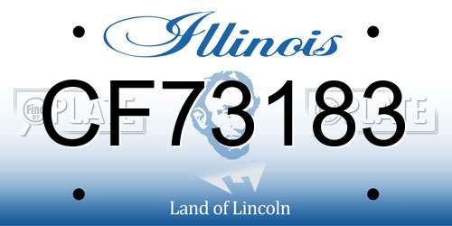 CF73183 Illinois License Plate