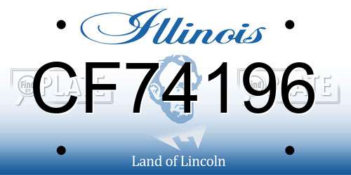 CF74196 Illinois License Plate