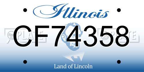 CF74358 Illinois License Plate