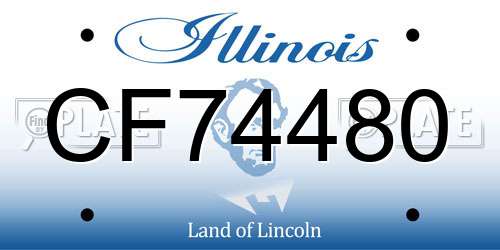 CF74480 Illinois License Plate