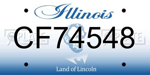 CF74548 Illinois License Plate