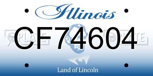 CF74604 Illinois License Plate
