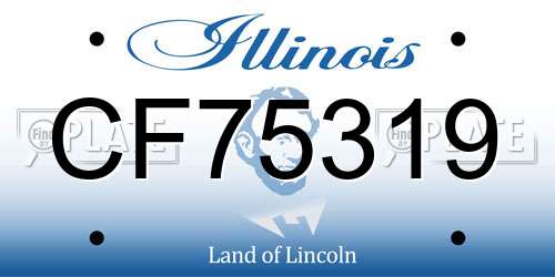 CF75319 Illinois License Plate