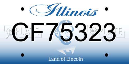 CF75323 Illinois License Plate