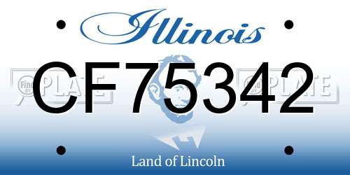CF75342 Illinois License Plate