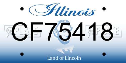 CF75418 Illinois License Plate