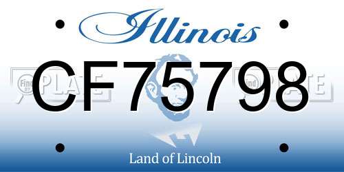 CF75798 Illinois License Plate