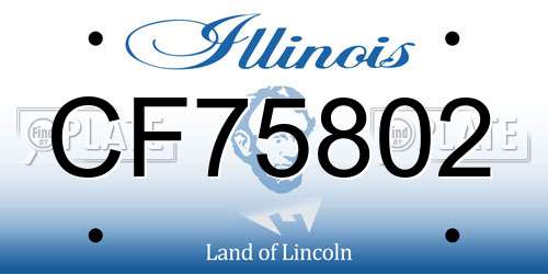 CF75802 Illinois License Plate