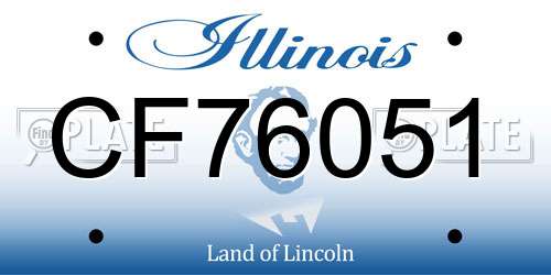 CF76051 Illinois License Plate