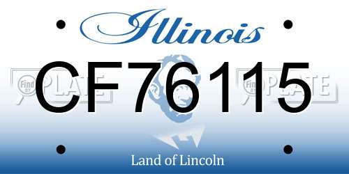 CF76115 Illinois License Plate