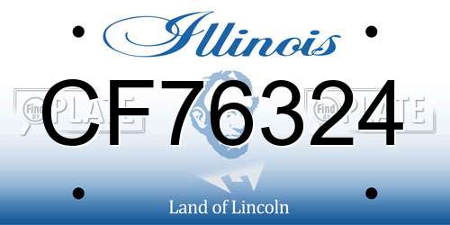 CF76324 Illinois License Plate