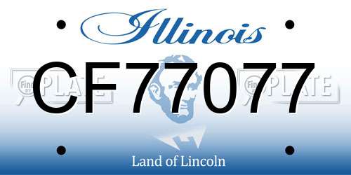 CF77077 Illinois License Plate