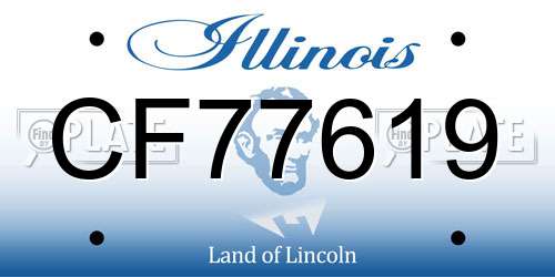 CF77619 Illinois License Plate
