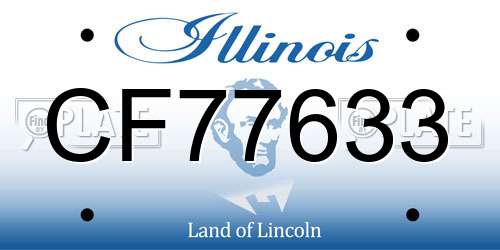 CF77633 Illinois License Plate