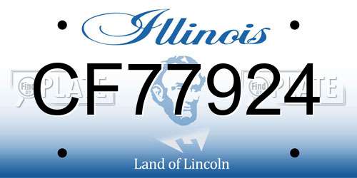 CF77924 Illinois License Plate