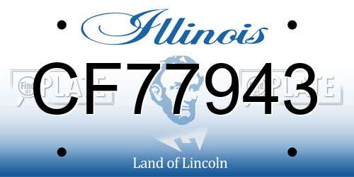 CF77943 Illinois License Plate
