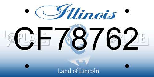 CF78762 Illinois License Plate