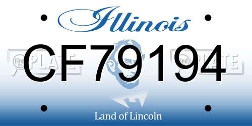 CF79194 Illinois License Plate