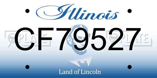 CF79527 Illinois License Plate